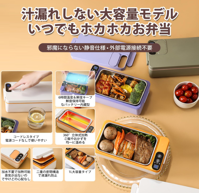 HottoBox™ – コンセント不要!どこでも温かい食事を楽しめる!